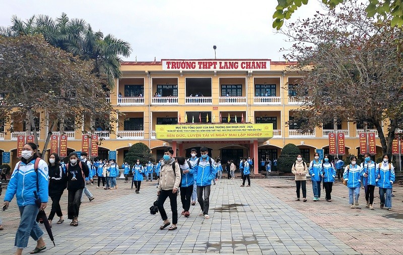 Học sinh Trường THPT Lang Chánh trở lại trường sau Tết Nguyên đán Nhâm Dần 2022.