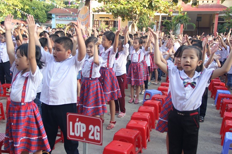Học sinh Trường Tiểu học Lê Ngọc Hân (TP Lào Cai). Ảnh: TG