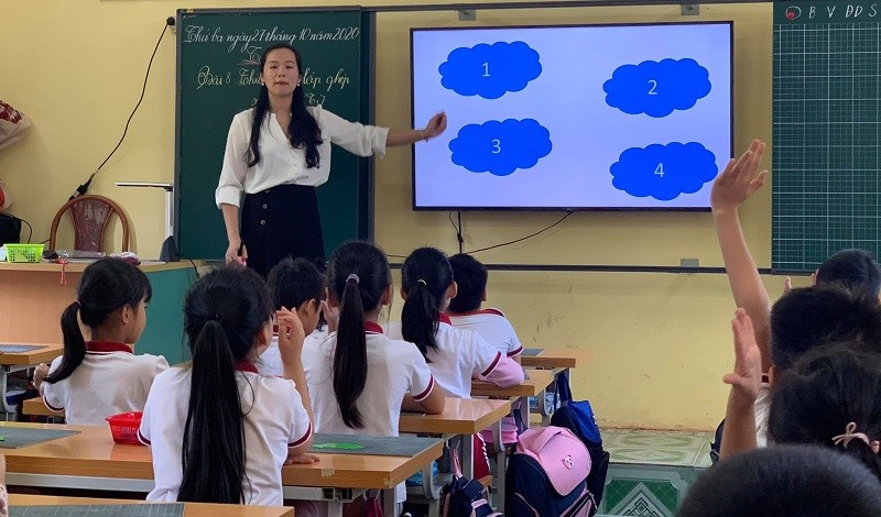 Tiết học của học sinh Trường Tiểu học Núi Đèo, Thủy Nguyên - Hải Phòng. Ảnh: NTCC