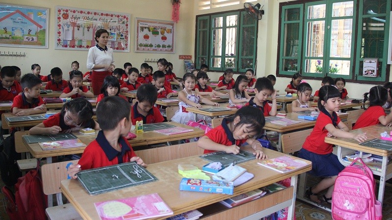 Một lớp học của Trường Tiểu học Lê Ngọc Hân (TP Lào Cai).