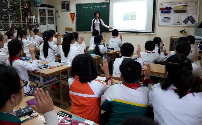 Cô Lê Thị Hồng An trong giờ lên lớp. Ảnh: NVCC