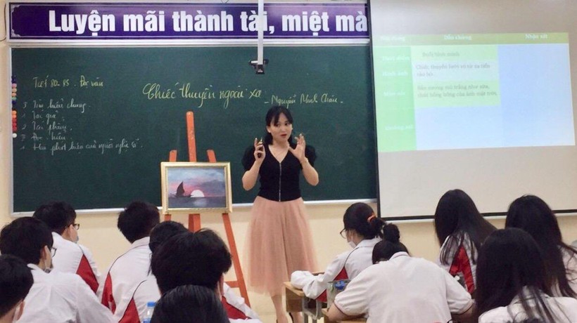 Tiết học Ngữ văn của cô và trò Trường THPT Xuân Phương.
