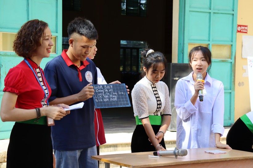 Học sinh Trường THPT huyện Tuần Giáo tham gia hoạt động trí tuệ “Theo dòng lịch sử”.