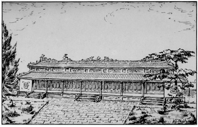 Tòa nhà chính gồm 5 gian, 2 chái của Miếu Lịch đại đế vương.
