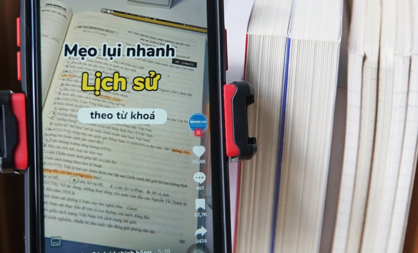 Một video trên TikTok chỉ mẹo làm bài thi tốt nghiệp THPT môn Lịch sử. Ảnh chụp màn hình