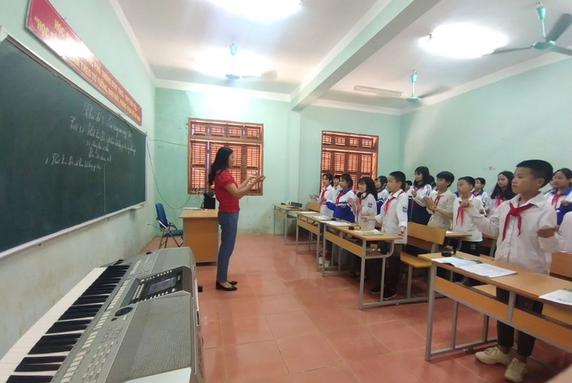 Một tiết học của cô trò Trường Phổ thông DTNT THCS & THPT huyện Bắc Yên (Sơn La). Ảnh: NTCC
