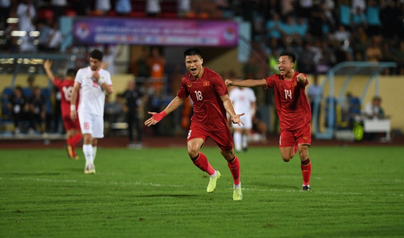 Đội tuyển Việt Nam ăn mừng chiến thắng trong trận giao hữu gặp đội tuyển Syria ngày 20/6. Ảnh: INT.