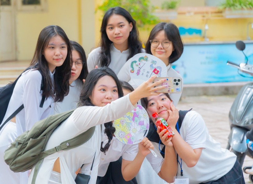 Học sinh Nhật Bản có nhiều ấn tượng tốt đẹp về Hà Nội và Việt Nam. Ảnh: NVCC