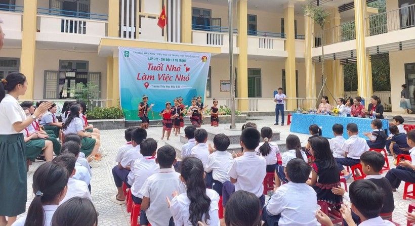 Buổi sinh hoạt Đội theo chủ đề của Trường Tiểu học Hòa Bắc (Hòa Vang, TP Đà Nẵng). Ảnh: NTCC