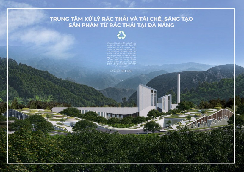 Mô hình thiết kế “Trung tâm xử lý rác thải và tái chế, sáng tạo sản phẩm từ rác thải tại Đà Nẵng” của Phan Thị Bích Thảo. Ảnh: NVCC