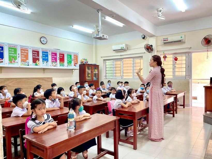 Một giờ học ở tuần 0 của học sinh lớp Một, Trường Tiểu học Lê Lai, quận Hải Châu, TP Đà Nẵng.