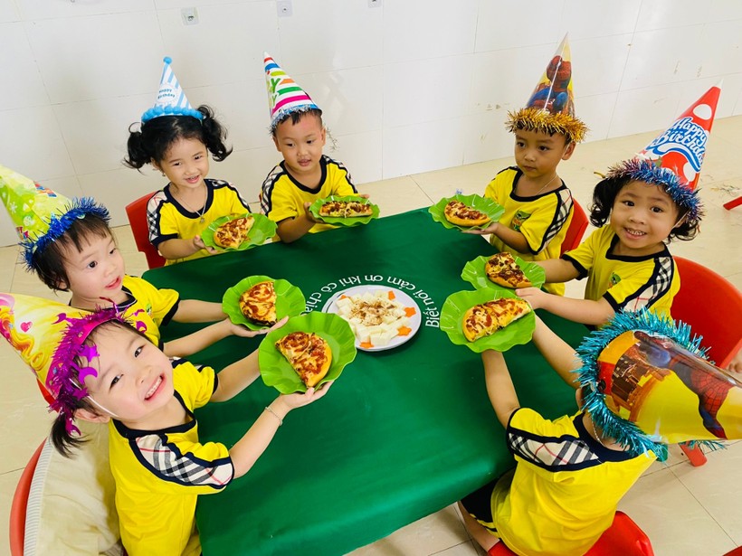 Giờ học về ẩm thực của Trường Mầm non Nốt nhạc xanh (quận Liên Chiểu, TP Đà Nẵng).