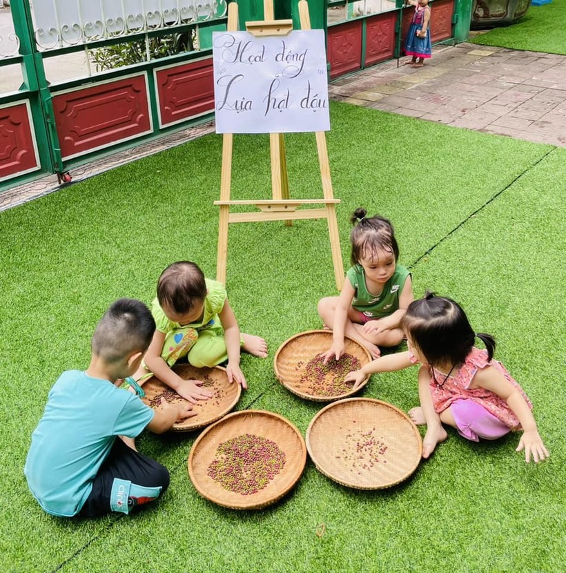 Trường Mầm non Búp sen xanh (quận Liên Chiểu, TP Đà Nẵng) tổ chức các hoạt động dạy học thông qua trò chơi. 