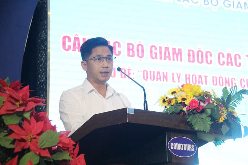 Ông Nguyễn Xuân Thủy, Phó vụ trưởng Vụ GDTX, Bộ GD&ĐT phát biểu tại Hội nghị.