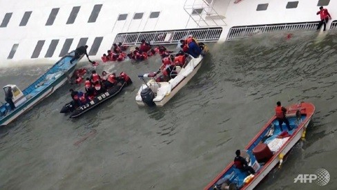 Vụ chìm phà khiến hàng trăm người mất tích ở Hàn Quốc 