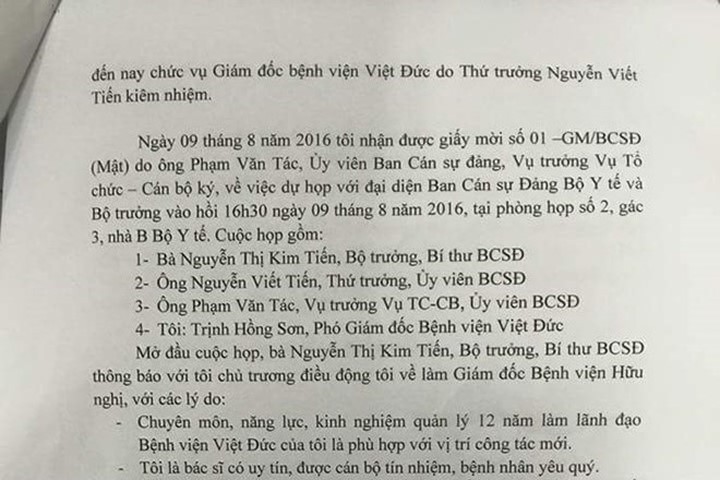 Bộ Y tế trả lời bức tâm thư của Phó giám đốc Bệnh viện Việt Đức