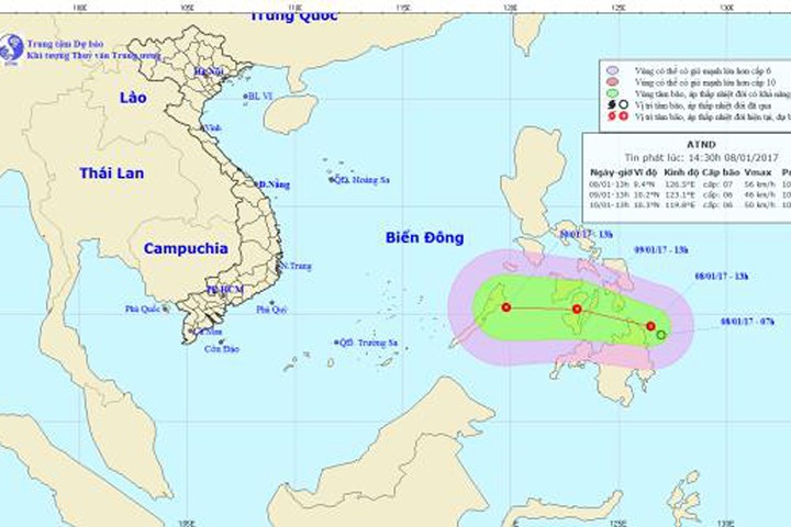 Cơn áp thấp nhiệt đới đầu tiên năm 2017 sắp càn quét Biển Đông