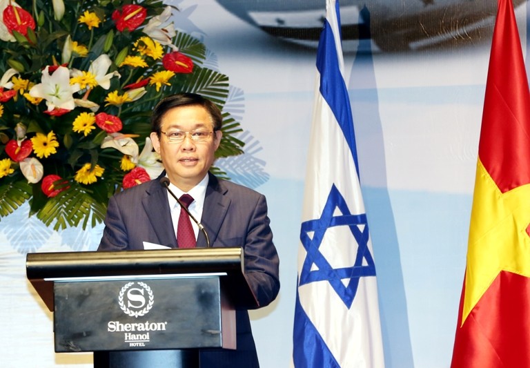Phó Thủ tướng Vương Đình Huệ phát biểu tại Diễn đàn Doanh nghiệp Việt Nam-Israel. Ảnh: VGP/Thành Chung