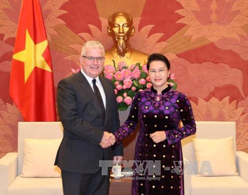 Chủ tịch Quốc hội Nguyễn Thị Kim Ngân tiếp Đại sứ Australia Craig Chittick tại Việt Nam đến chào xã giao. Ảnh: TTXVN