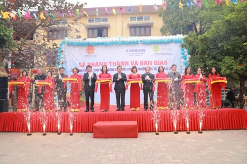 Lễ khánh thành và bàn giao bàn giao hệ thống 26 nhà vệ sinh tiêu chuẩn cho các trường học của Bắc Giang