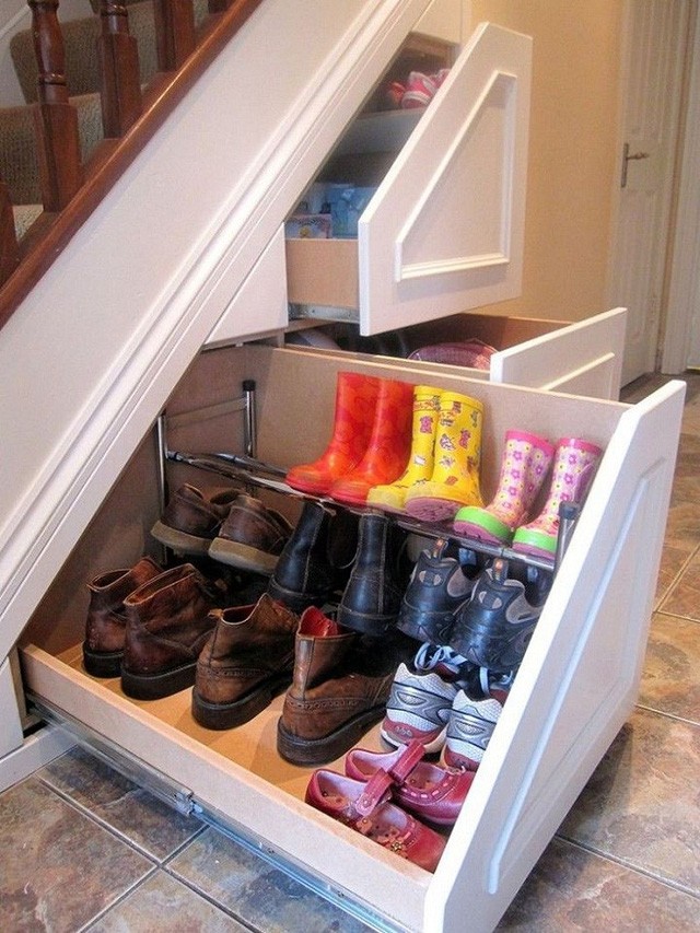 Nhà luôn gọn gàng nhờ cách cất giày thông minh và sáng tạo như thế này