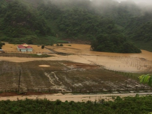 Khu vực bị ngập toàn bộ của Trung tâm CNKH&CGCN (cơ sở Mộc Châu, Trường ĐH Tây Bắc)