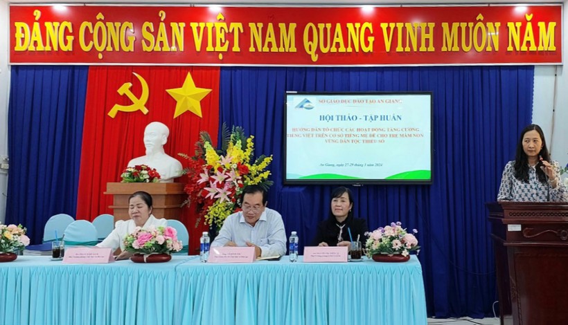 An Giang tổ chức Hội thảo - Tập huấn hướng dẫn các hoạt động tăng cường tiếng Việt cho trẻ mầm non vùng dân tộc thiểu số.
