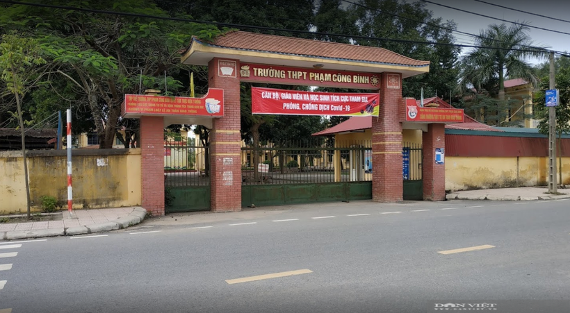 Trường THPT Phạm Công Bình nơi có giáo viên thuộc diện F1 Covid-19.