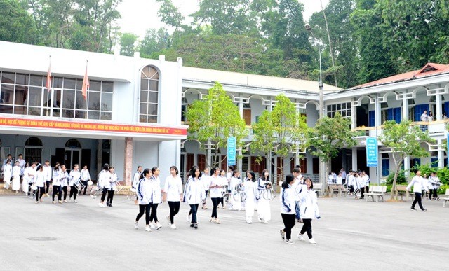 Trường THPT Chuyên Tuyên Quang, địa điểm diễn ra thi kỳ thi chọn học sinh giỏi lớp 9 THCS cấp tỉnh. Ảnh: Huy Hoàng (chụp trước tháng 5/2021). 