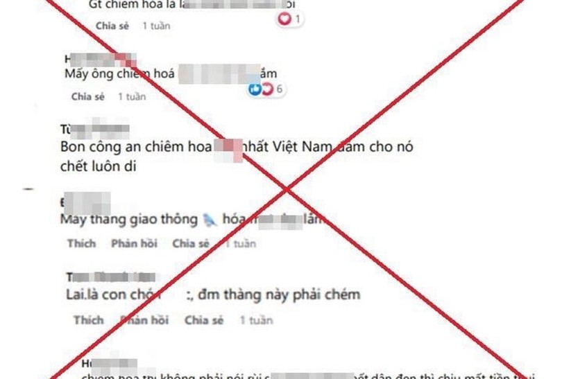 Một số tài khoản Facebook đã có bình luận xúc phạm uy tín, danh dự của lực lượng CSGT Chiêm Hoá (Tuyên Quang). Ảnh: Công an tỉnh Tuyên Quang cung cấp