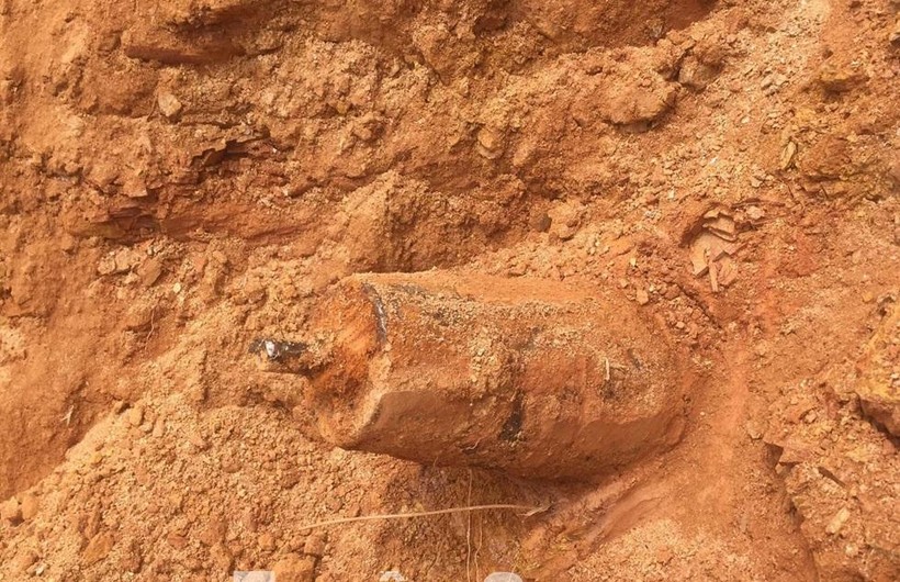 Quả bom được phát hiện tại xã Tràng Đà, TP Tuyên Quang