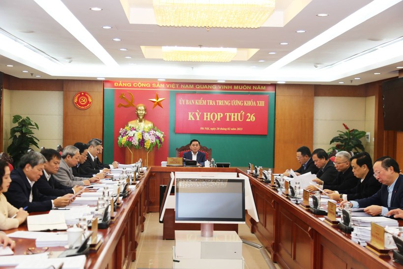Ông Trần Cẩm Tú, Chủ nhiệm Ủy ban Kiểm tra Trung ương chủ trì cuộc họp (Ảnh: Ủy ban Kiểm tra Trung ương).