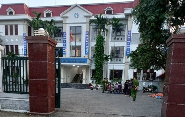 Trụ sở Bảo hiểm xã hội huyện Thanh Ba, nơi ông V. tử vong.