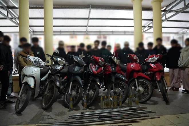 Các thanh, thiếu niên gây rối trật tự công cộng ở tỉnh Hà Giang.