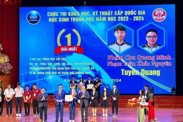Dự án của thầy và trò Trường THPT Chuyên Tuyên Quang đạt giải Nhất.