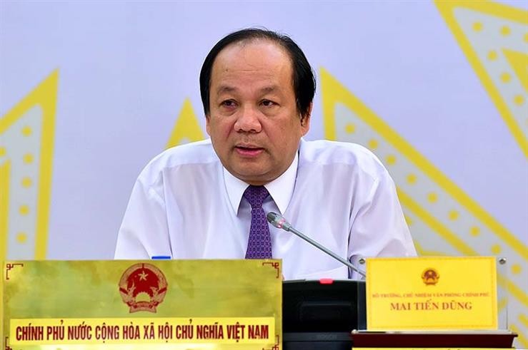 Bộ trưởng, Chủ nhiệm VPCP Mai Tiến Dũng trả lời báo chí tại Họp báo Chính phủ thường kỳ tháng 9-2016
