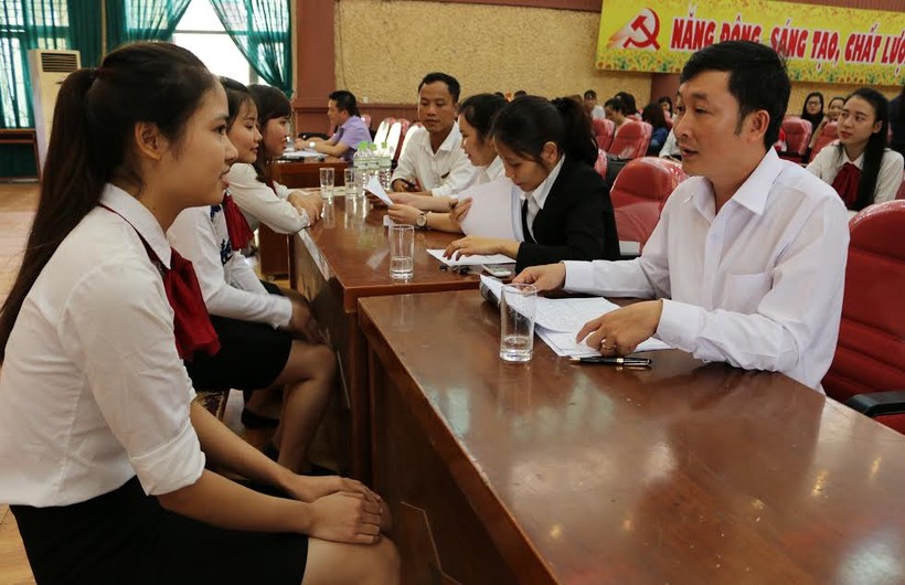 Các doanh nghiệp phỏng vấn tuyển dụng sinh viên Trường Đại học Hà Tĩnh