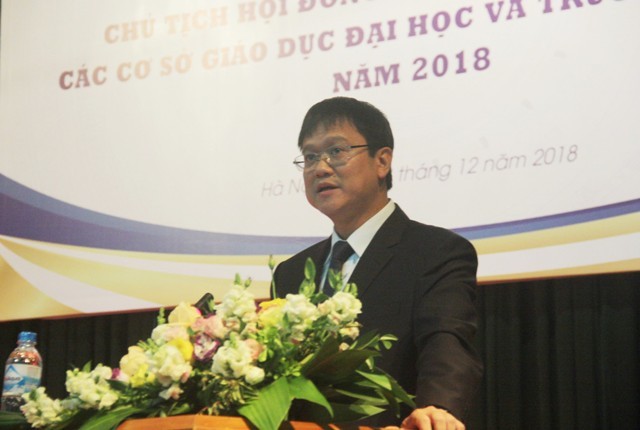 Thứ trưởng Bộ GD&ĐT Lê Hải An phát biểu tại Hội nghị