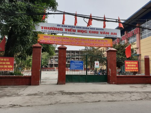 Trường Tiểu học Chu Văn An, quận Ngô Quyền là một trong hai địa điểm diễn ra Hội thi giáo viên giỏi thành phố cấp tiểu học. Ảnh: Nguyễn Dịu