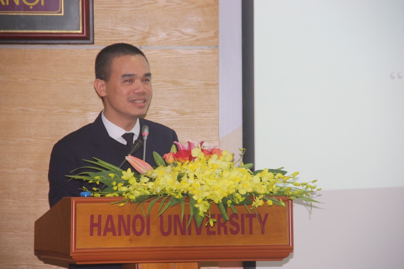 PGS.TS Nguyễn Văn Trào, Hiệu trưởng Trường Đại học Hà Nội, phát biểu tại Hội nghị
