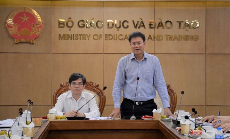 Thứ trưởng Bộ GD&ĐT Lê Hải An phát biểu tại buổi làm việc