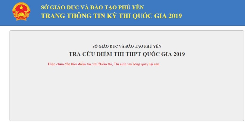 Phú Yên: Công bố địa chỉ tra cứu điểm thi THPT quốc gia 2019
