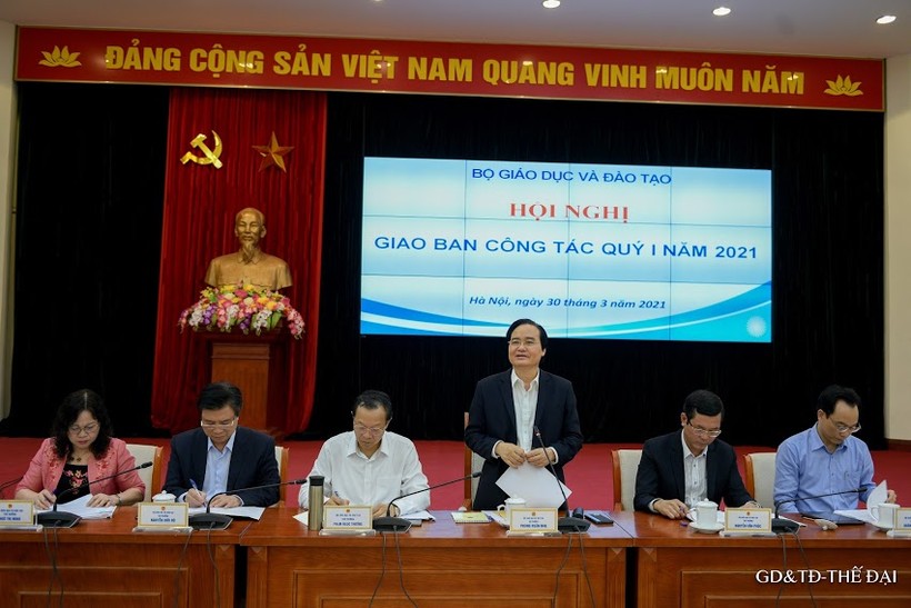 Bộ trưởng Phùng Xuân Nhạ chủ trì Hội nghị giao ban công tác quý I năm 2021.