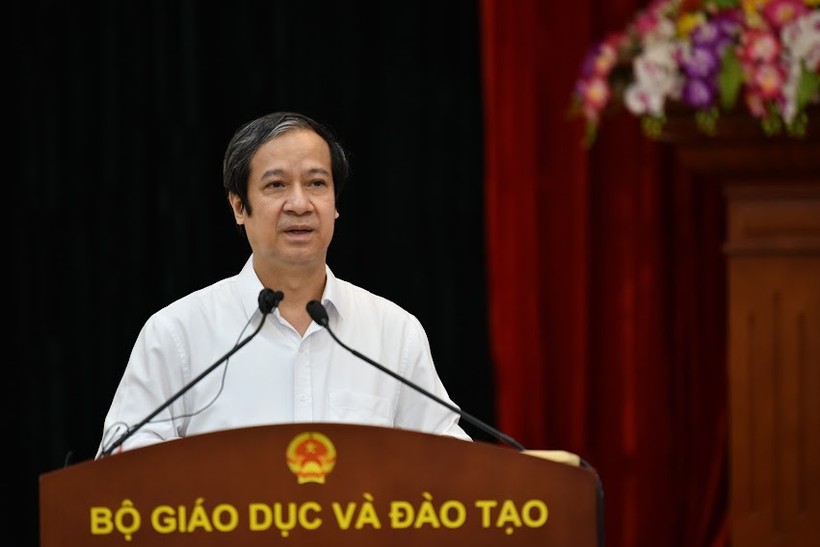Bộ trưởng Bộ GD&ĐT Nguyễn Kim Sơn phát biểu tại Hội nghị tổng kết một năm triển khai thực hiện đổi mới chương trình, sách giáo khoa giáo dục phổ thông.
