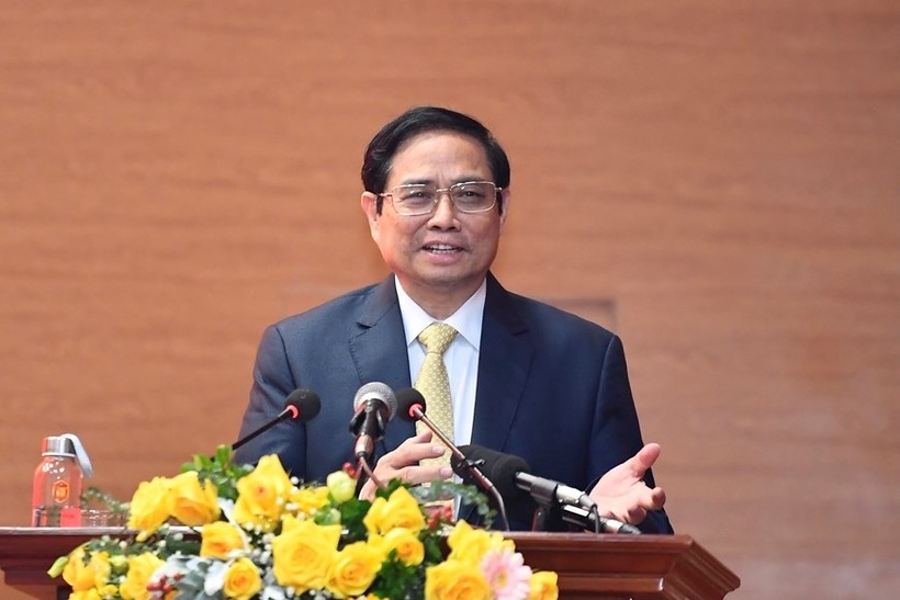 Thủ tướng Phạm Minh Chính phát biểu tại lễ khai giảng năm học 2021-2022 của Học viện Quốc phòng.