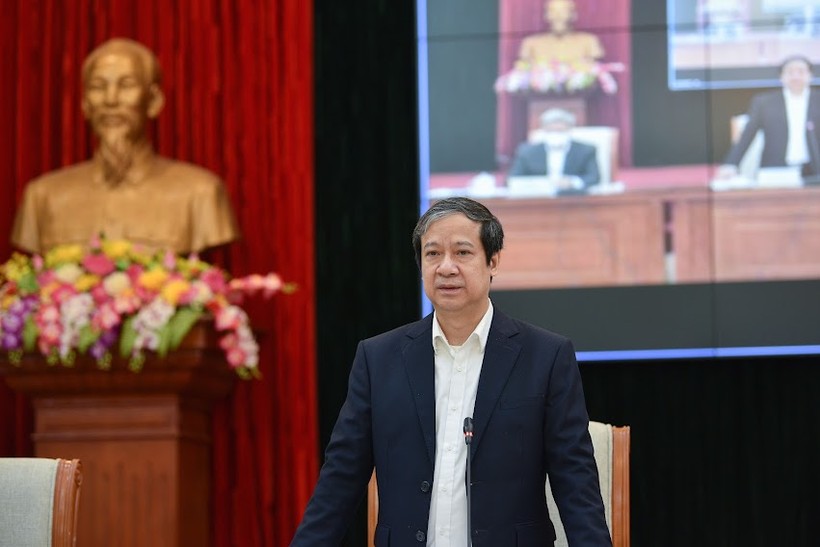 Bộ trưởng Bộ Giáo dục và Đào tạo Nguyễn Kim Sơn phát biểu tại hội thảo.
