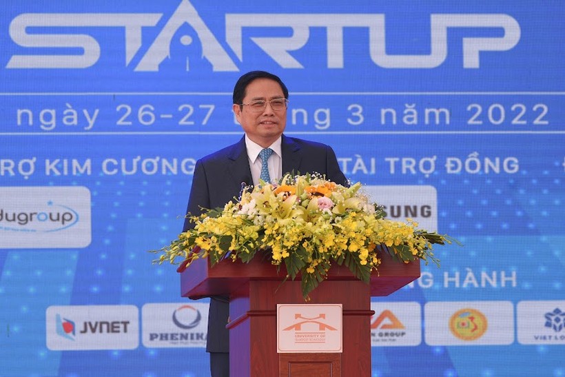 Thủ tướng Chính phủ Phạm Minh Chính phát biểu tại Ngày hội khởi nghiệp quốc gia của học sinh, sinh viên lần thứ IV.