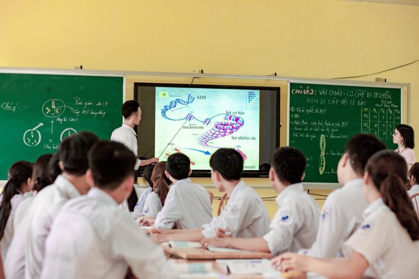 Giờ học ở Trường Trung học phổ thông Lục Nam (Bắc Giang).