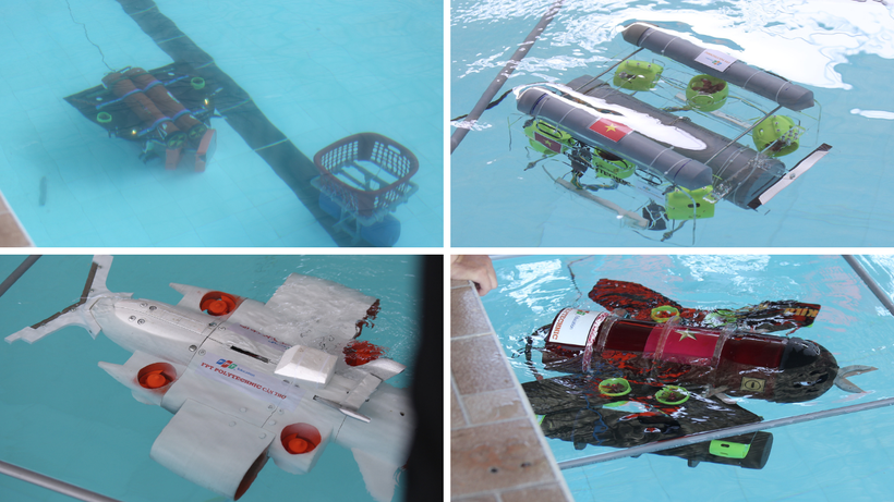 Các mẫu tàu ngầm do sinh viên thiết kế tại Cuộc thi.