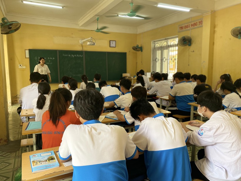 Giờ học tại Trường THPT Trần Quang Khải (Khoái Châu, Hưng Yên)